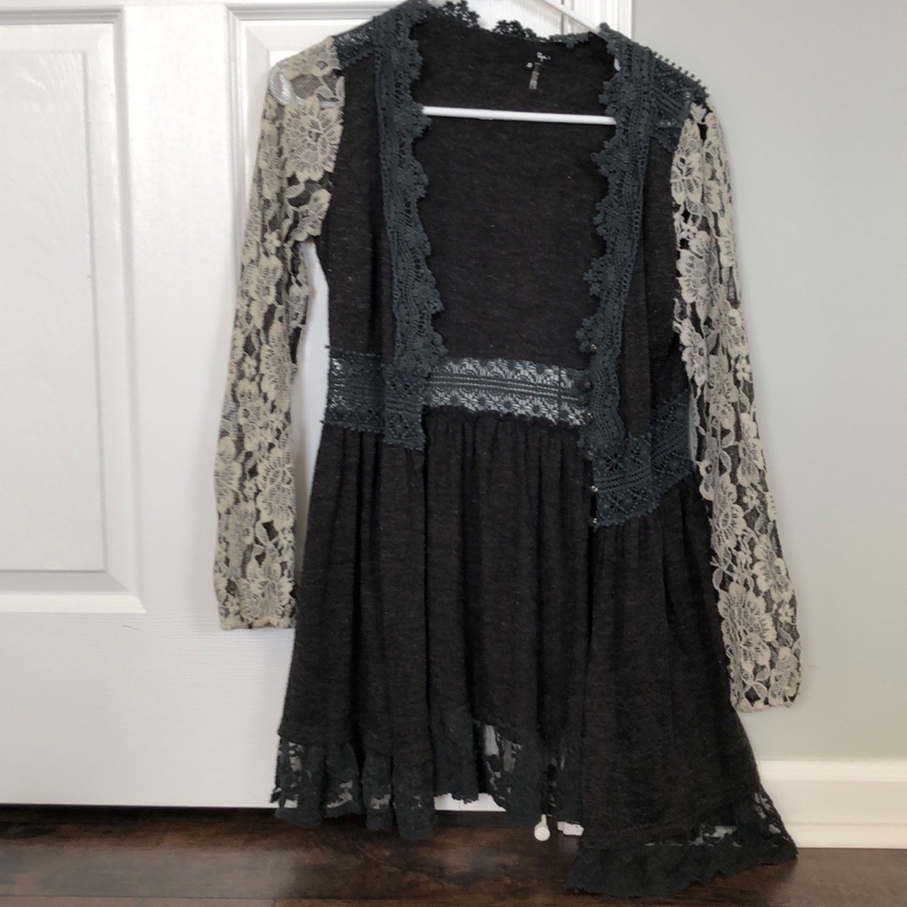 Grey lace cardigan